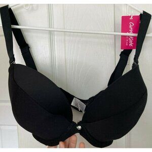 Curvy Kate SuperPlunge Multiway Padded Black 36G 4D Bra w/ Crystal Gem Charm